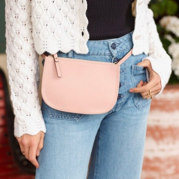 Lo & Sons Waverley 2 Pink Rose Quartz crossbody / wristlet / belt bag w/ gold hw - Picture 4 of 12